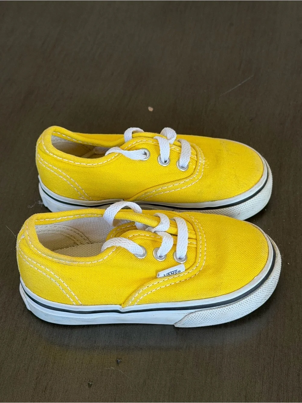 VANS Yellow Canvas Baby Sneakers Laces Low Top Unisex Baby & Toddler Casual SZ 5 - Picture 3 of 8